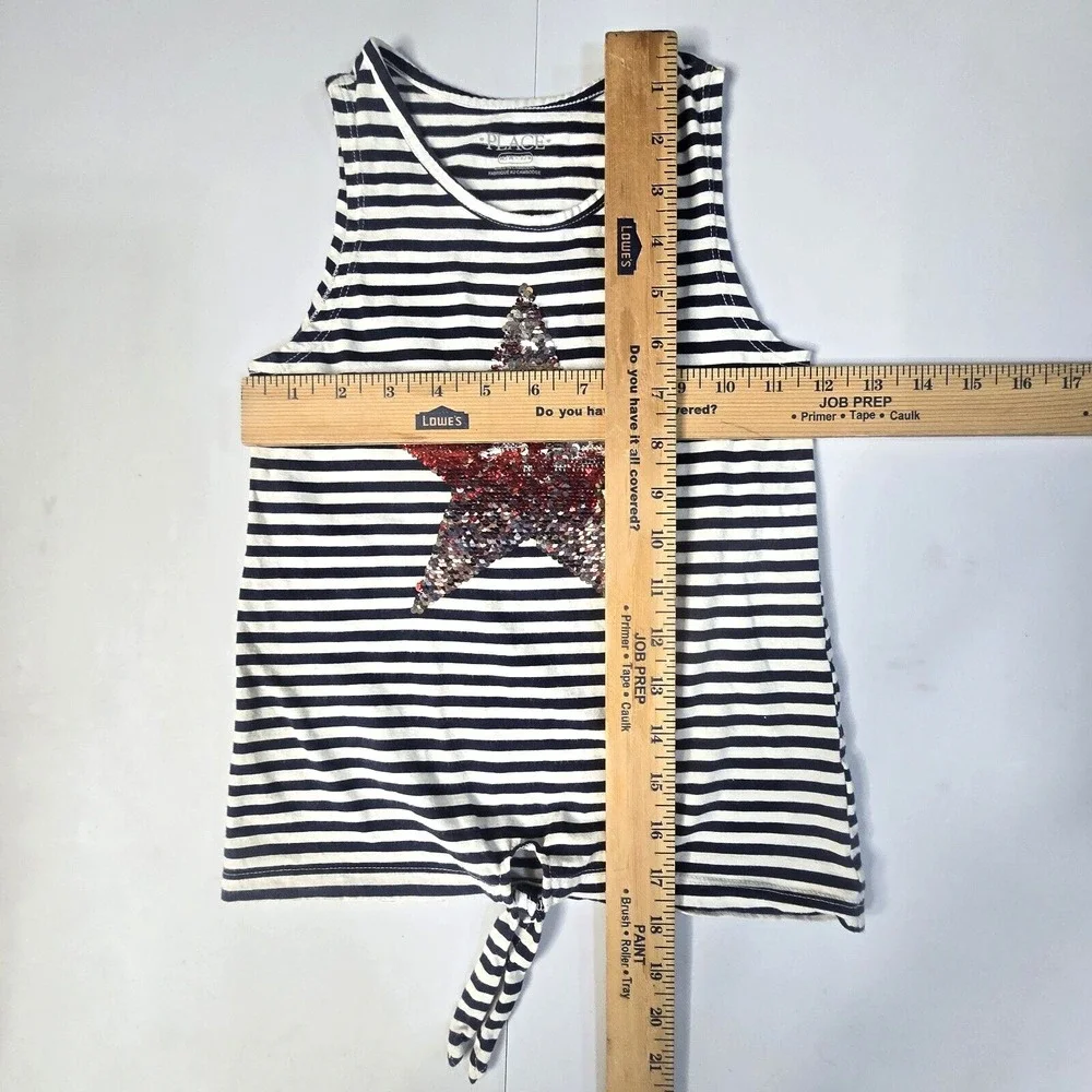 The Childrens Place 3pc Outfit Girls 7/8 Red White Blue Patriotic Americana Star